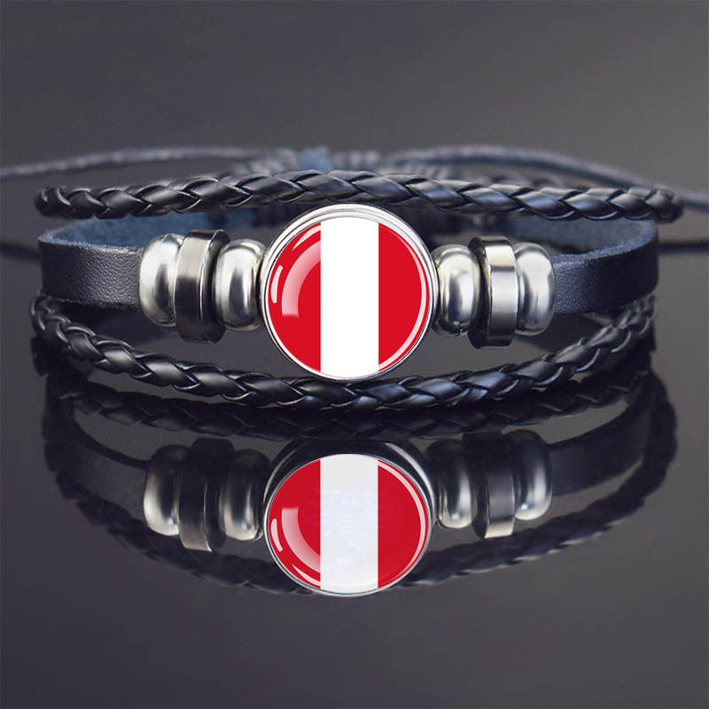 World Flag Bracelet Woven Twisted
