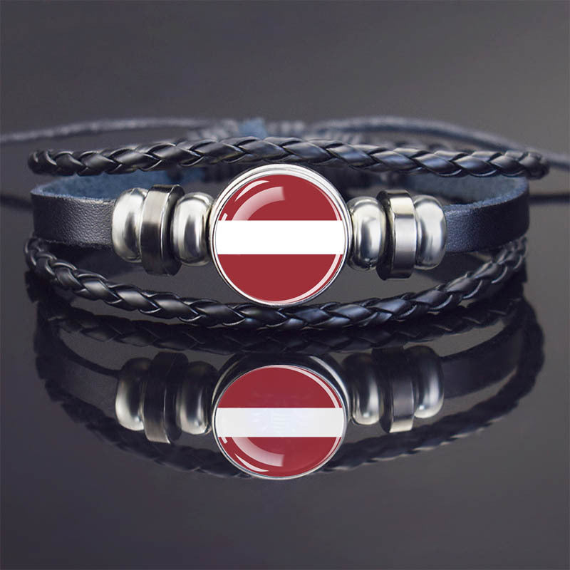 World Flag Bracelet Woven Twisted