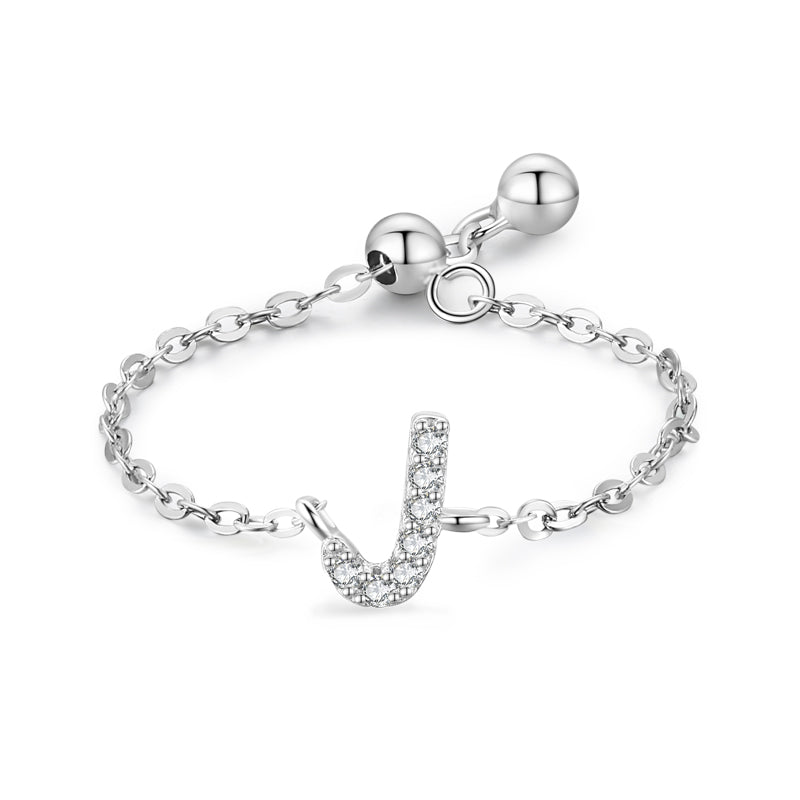 Brief-Kettenring Damen Mode Nische Design Liebe Dünner Ring Schmuck