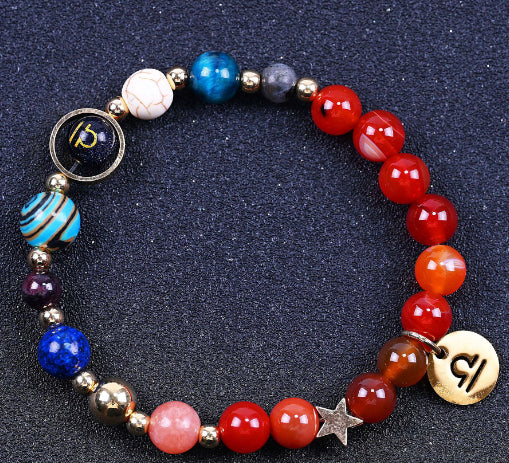 Twelve Constellation Blue San Constellation Bracelet 8mm Agate