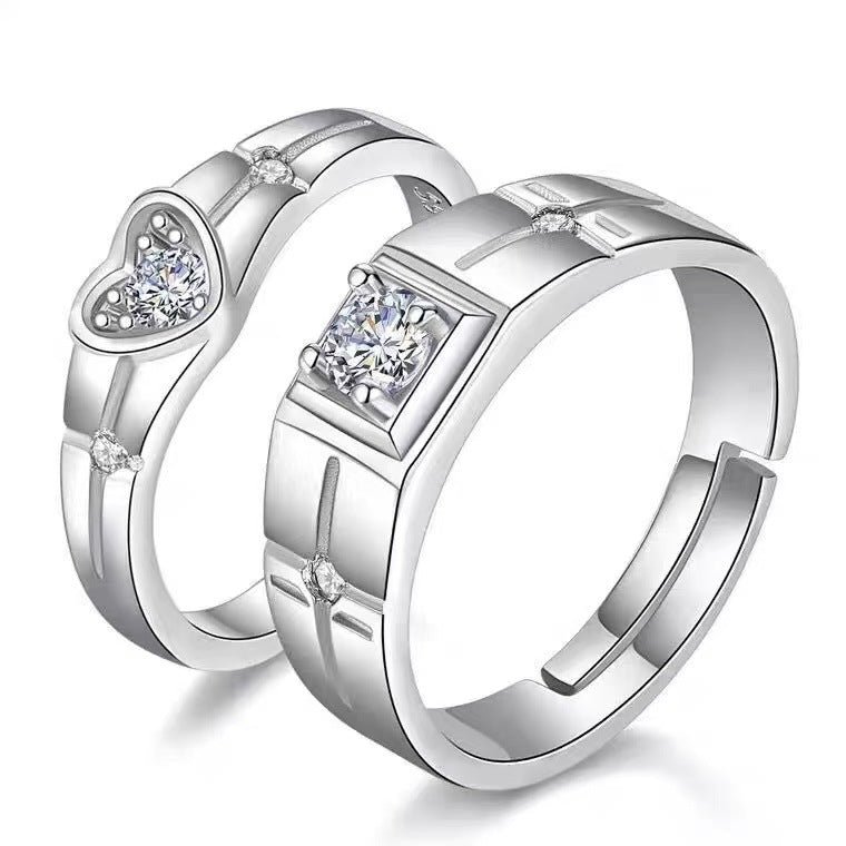 Anillos de apertura Simulación de boda Anillo de diamante