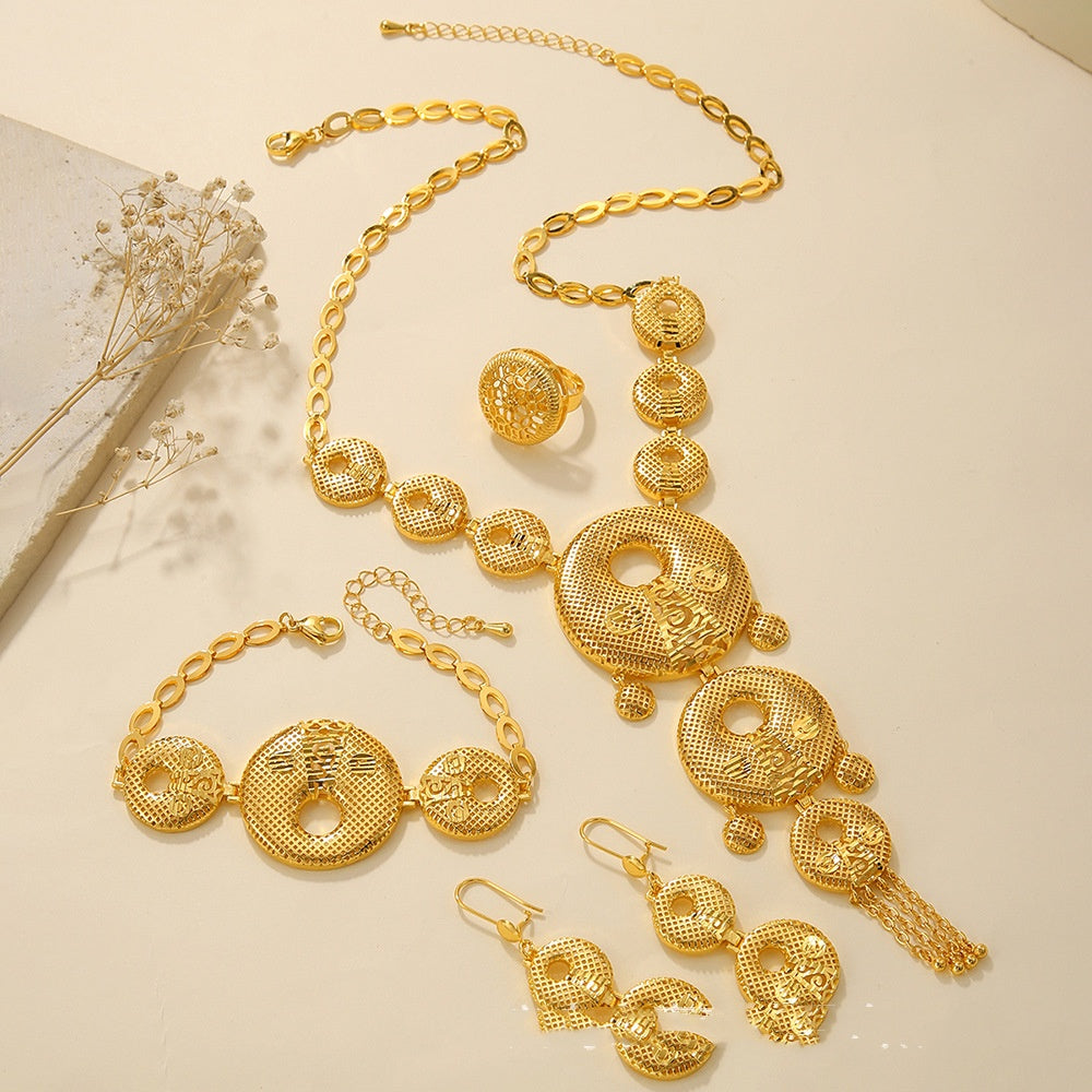 Braut Halskette Ohrringe Hohl Geschnitzter Schmuck