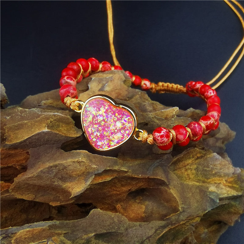 Colorful Heart Accessories Stylish Stone Bracelet