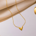 Halskette aus Titanstahl, kein Verblassen, schlicht, goldfarben