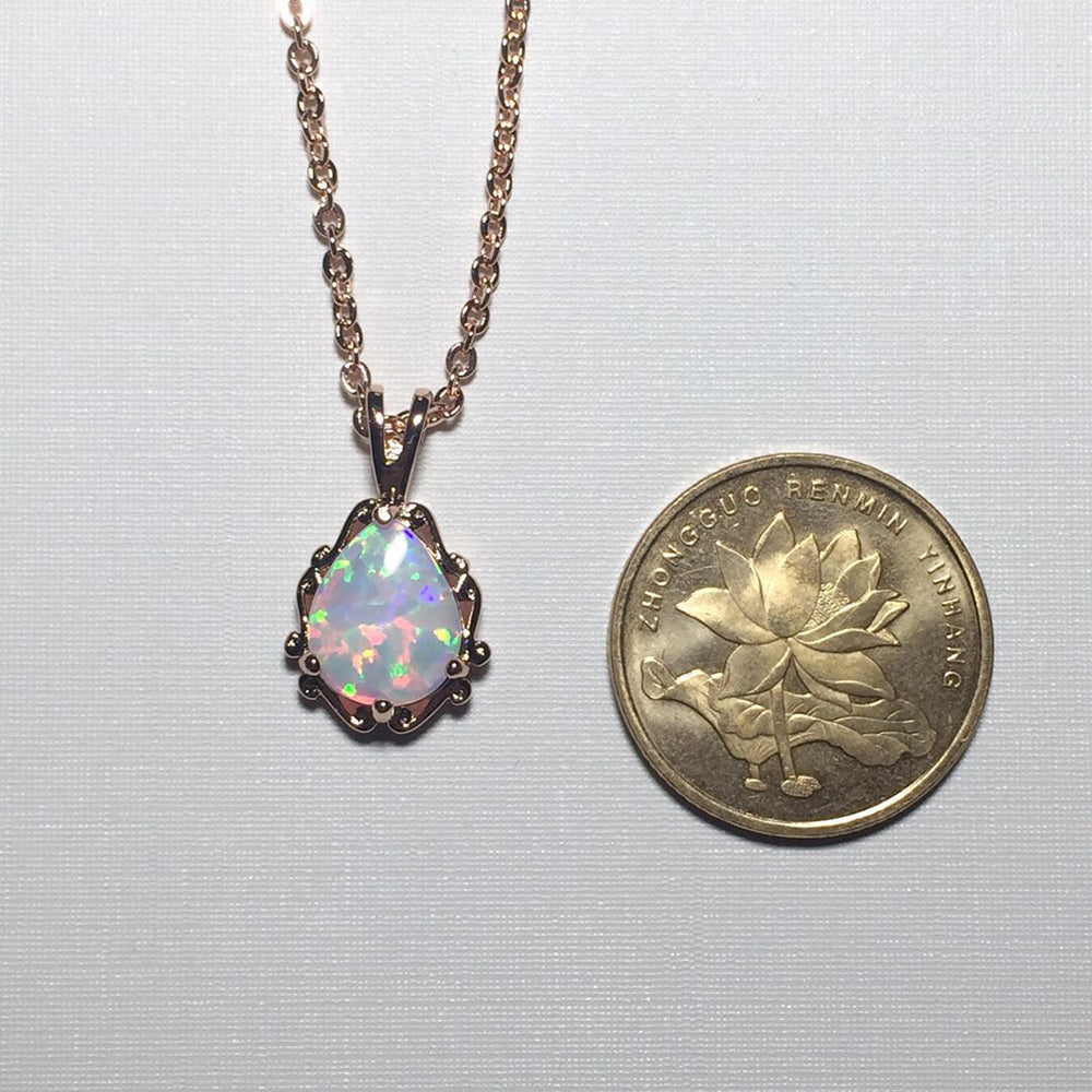 Halskette aus Sterlingsilber mit edlem weißem Opal