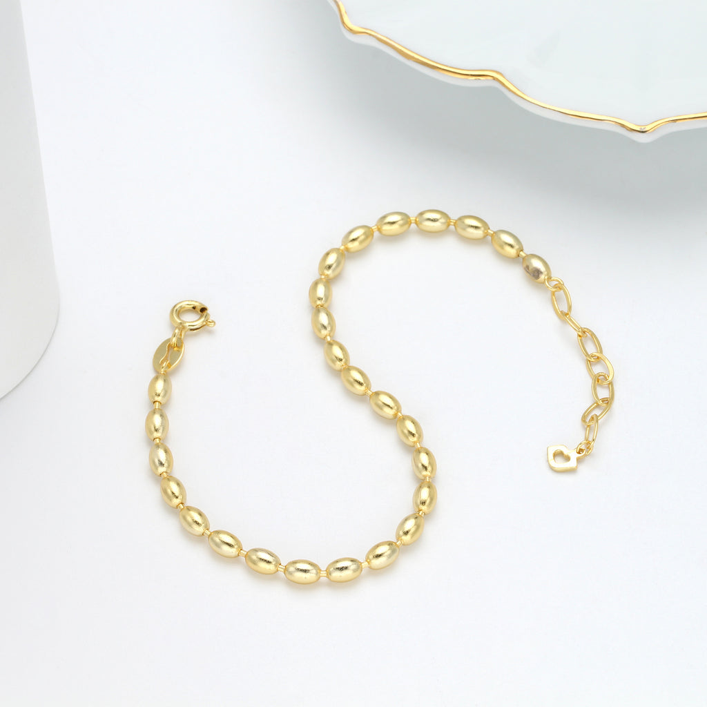 S925 Sterling Silver Simple Elegant Beanie Bracelet