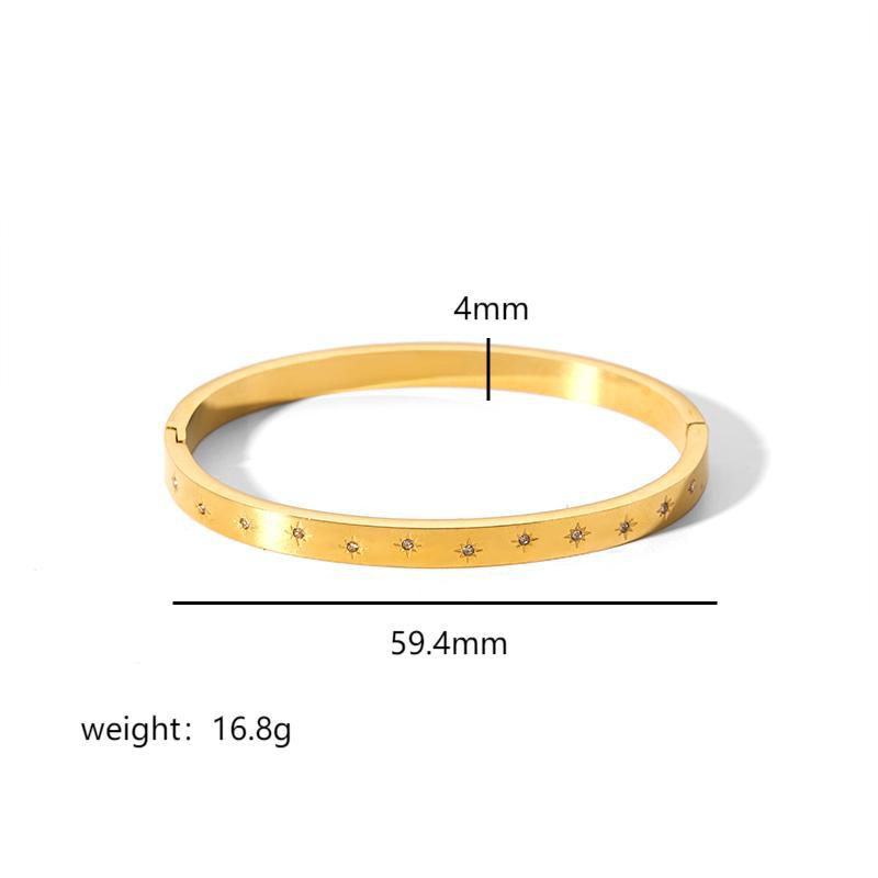 Pulsera de Acero Titanio Estilo Ins con Hebilla de Estrella de Seis Puntas