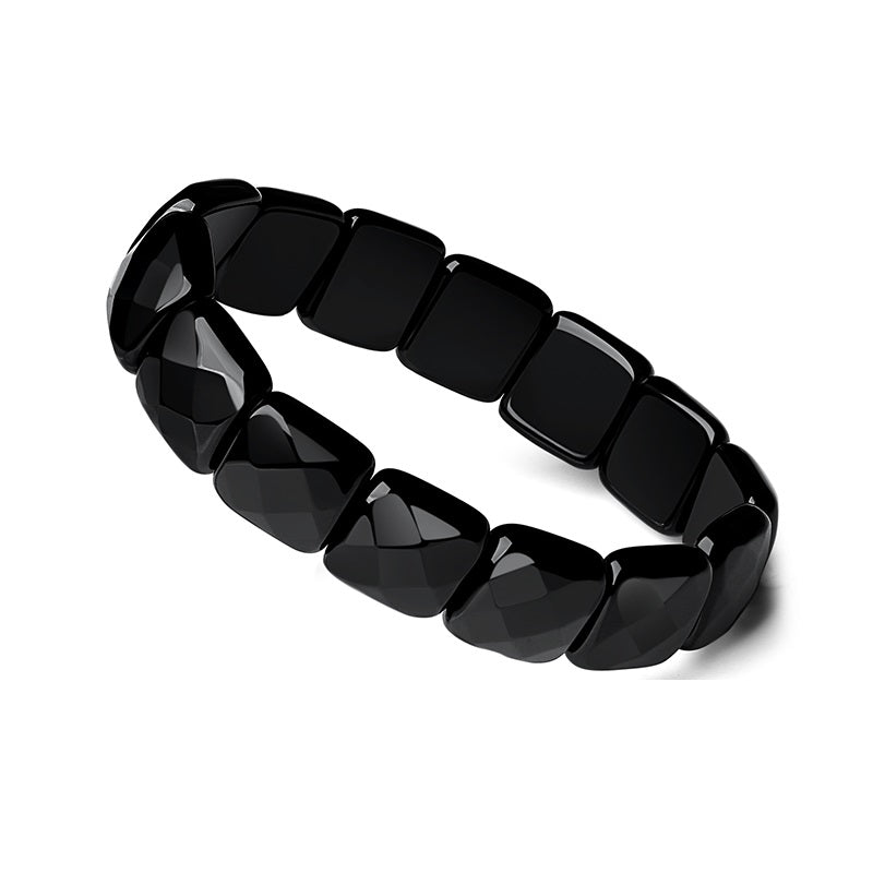 Men And Women Couple Natural Obsidian Bracelet
