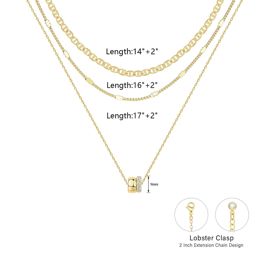 Halskette Zirkonia-Halsketten-Set Damen
