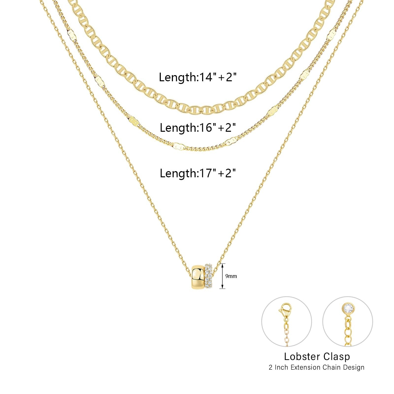 Halskette Zirkonia-Halsketten-Set Damen