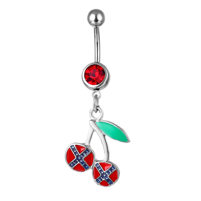 Piercing Joyería Fruta Cereza Colgante Anillo de Vientre