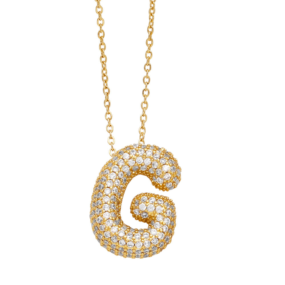 Collar con 26 letras inglesas para mujer con circonitas incrustadas