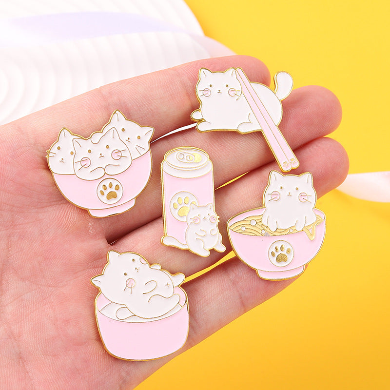 Katzenbrosche Schale Katze Abzeichen Golden M Abzeichen Kleidung Accessoires Brosche Kleiner Kragen Pin