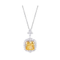 Damen Luxus 925 Sterling Silber Moissanit Diamant Halskette