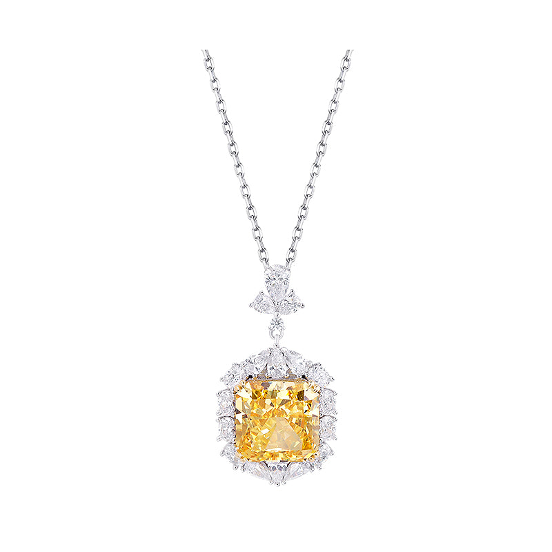 Damen Luxus 925 Sterling Silber Moissanit Diamant Halskette