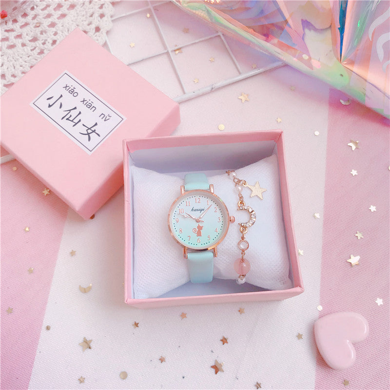 Reloj infantil de temperamento sencillo, estilo universitario, bosque salvaje