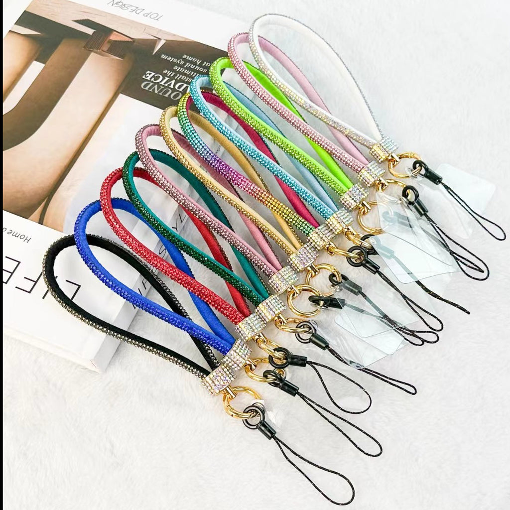 Cordón para teléfono móvil, cadena de muñeca, cordón de lujo con diamantes de imitación, cuerda anticaída