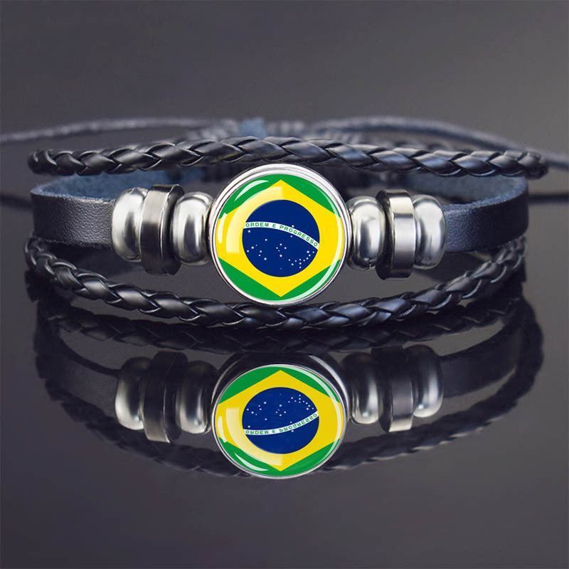 World Flag Bracelet Woven Twisted