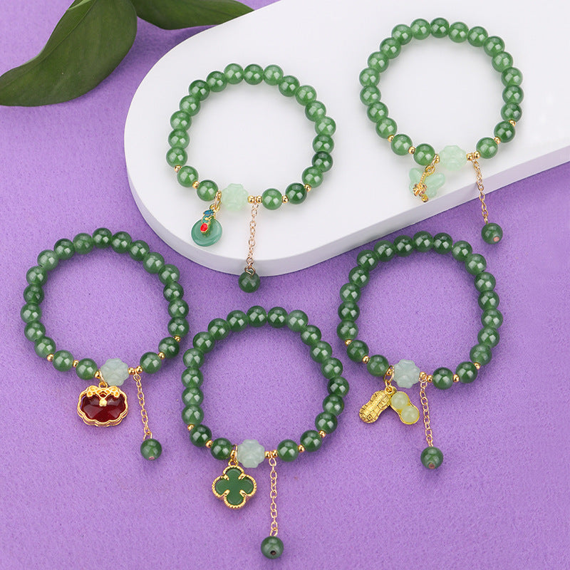Pulsera de accesorios estilo chino de aventurina de estilo étnico