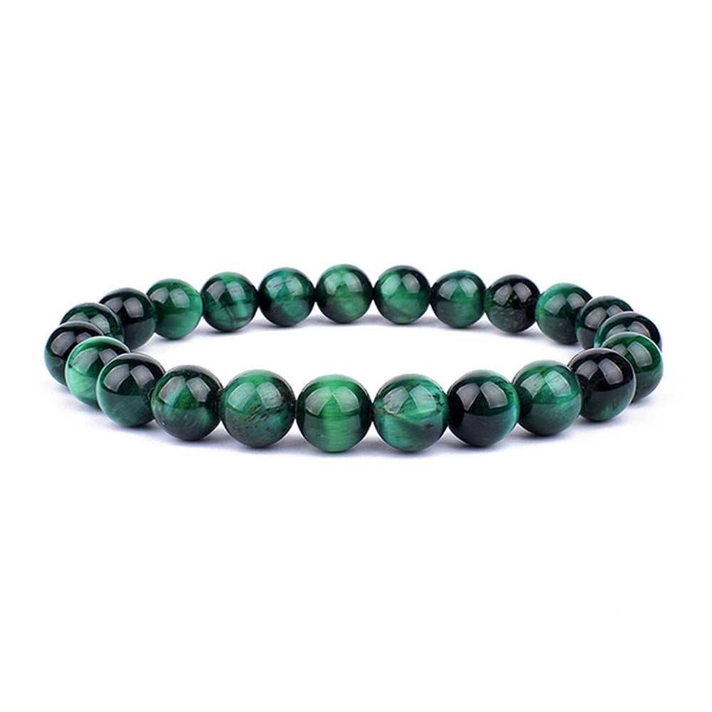 Natural Green Tiger-eye Bracelet Elastic Beaded