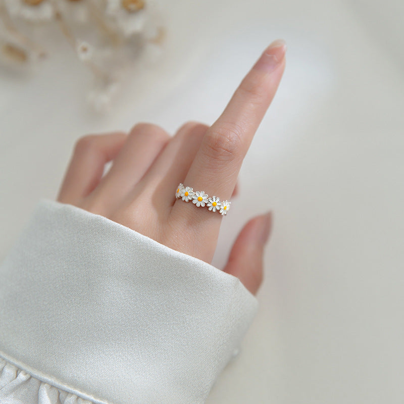 Ring Mori Weiß Blume Epoxy Damenschmuck