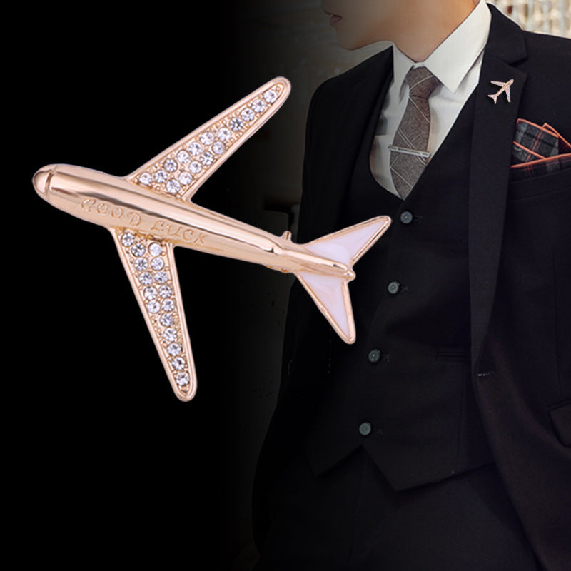 Herrenmode Einfache Geometrische Flugzeug Brosche
