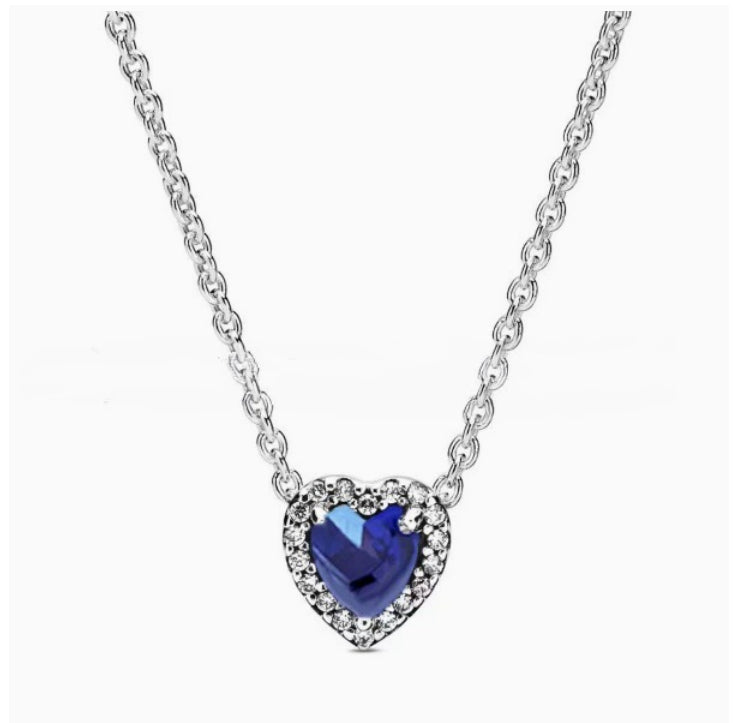 925 Silver Color Diamond Inlaid Necklace With White Copper Electroplating