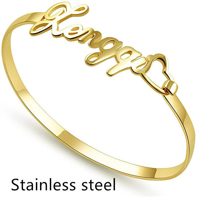 Pulsera con Nombre Personalizado Brazaletes Personalizados de Acero Inoxidable
