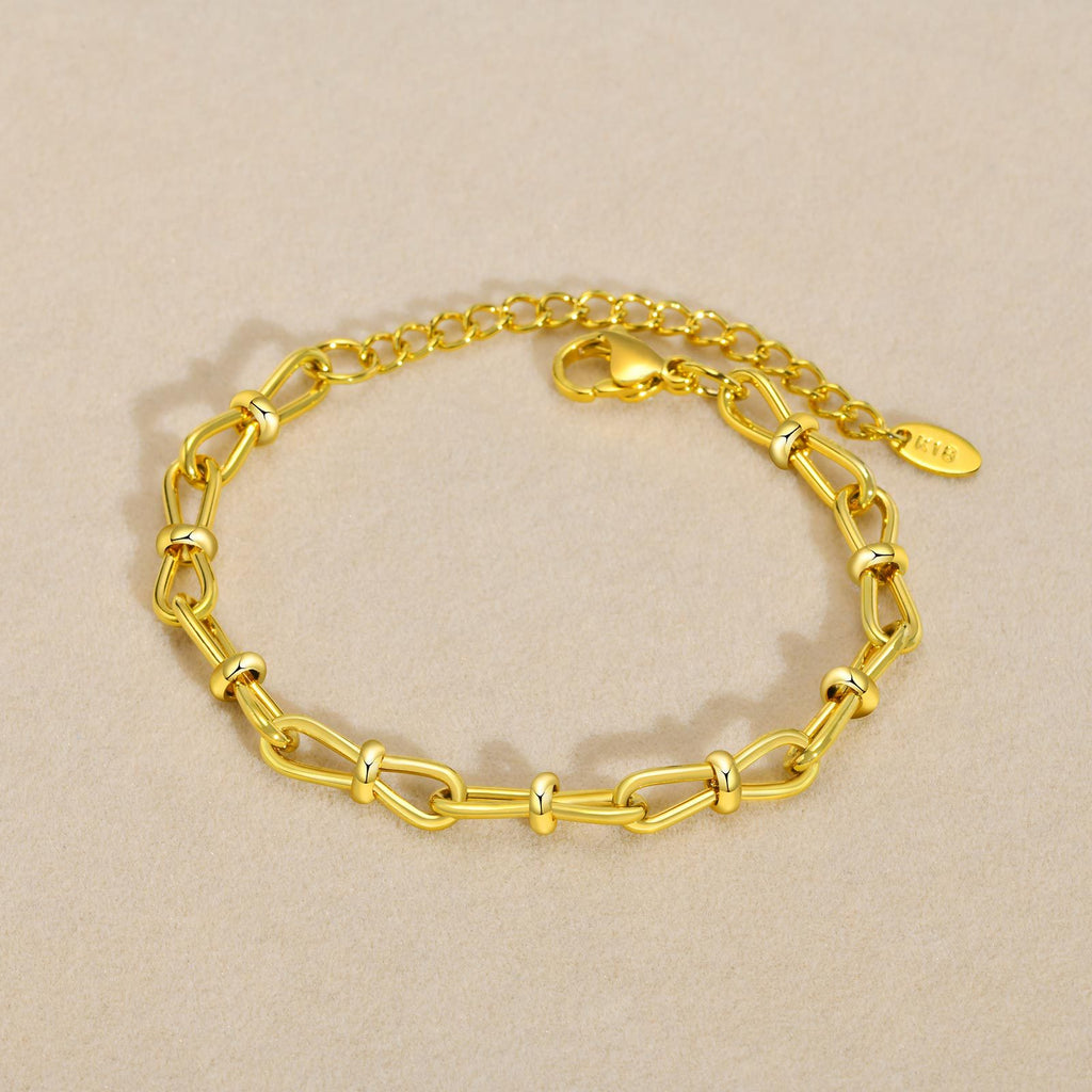 Pulsera de mujer sencilla de acero de titanio con cadena de lazo