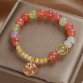 Nueva Pulsera de Seguridad de Calcedonia de Color para Mujer, Estilo Chino Nuevo