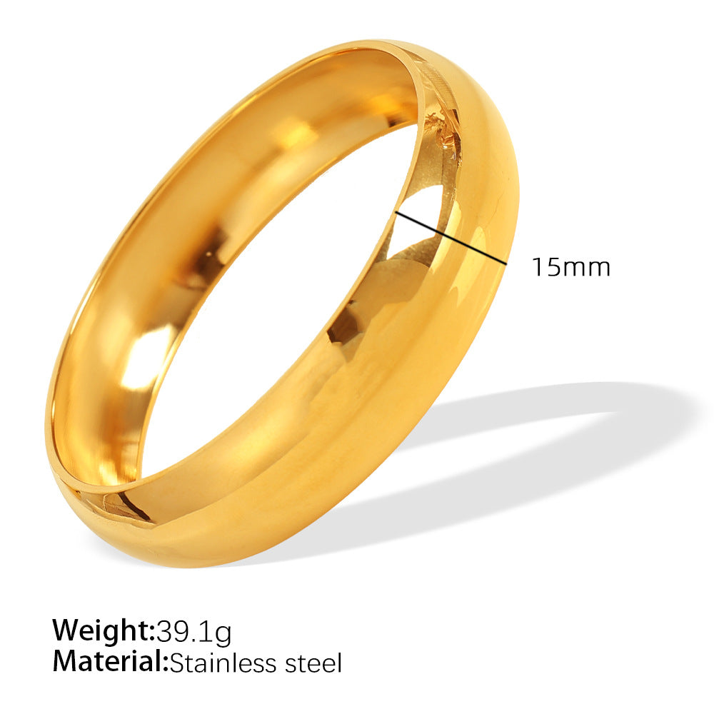 Metal Glossy Surface Simple Bracelet Wide Face