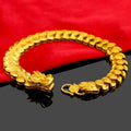 Dominanter Drachen-Placer-Goldarmreif für Herren mit Taschenbuchschnalle