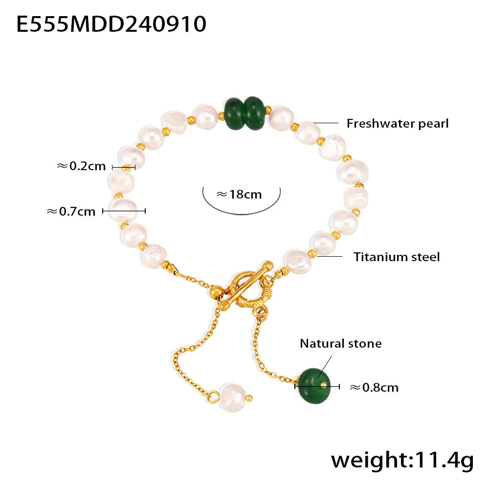 Pulsera de perlas de agua dulce para mujer, estilo versátil para el día a día