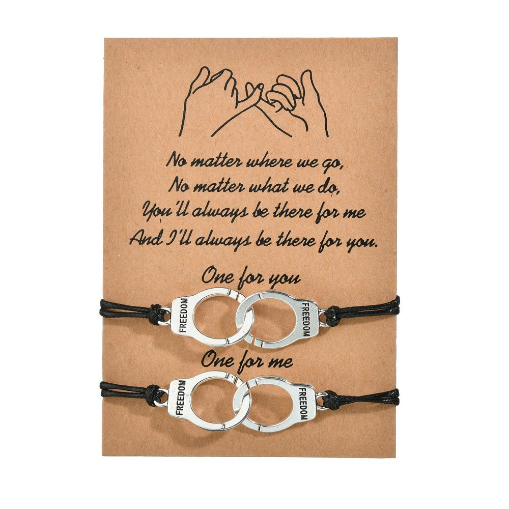 Pärchen-Handschellen-Armbänder Freundschaftskarten-Armbänder Armbänder
