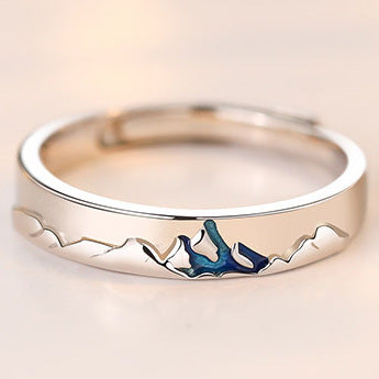 Anillo de pareja Crepúsculo Un par de anillos de plata para hombre y mujer