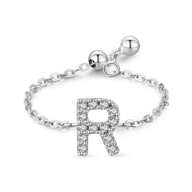 Brief-Kettenring Damen Mode Nische Design Liebe Dünner Ring Schmuck