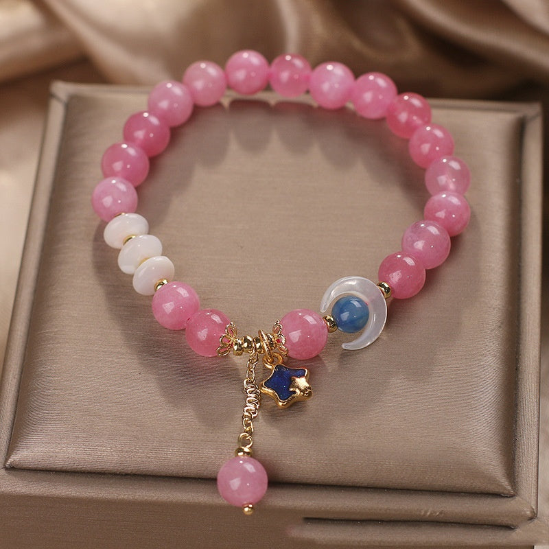 Natürlicher Turmalin Doppelring Armband Damen Light Luxury