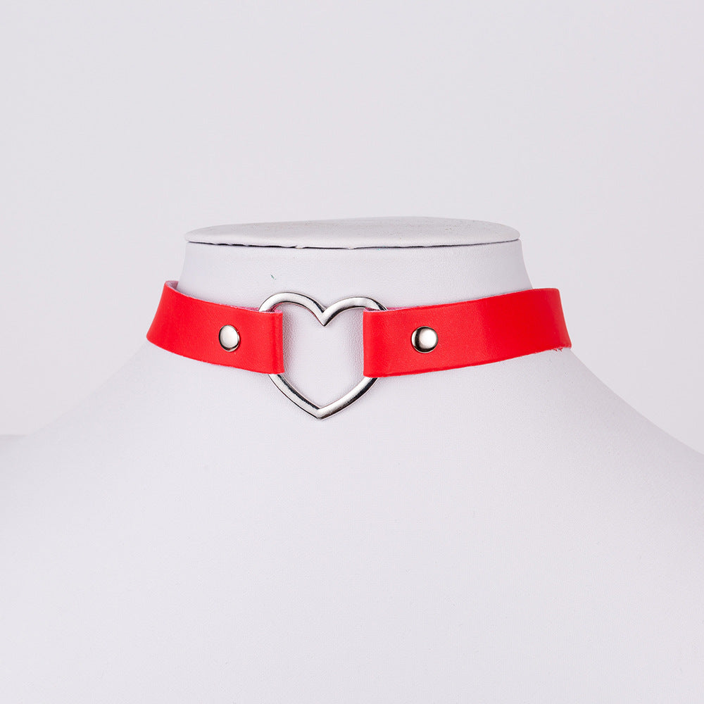 Punk leather necklace
