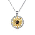 Silver Sunflower Projection Necklace For Women