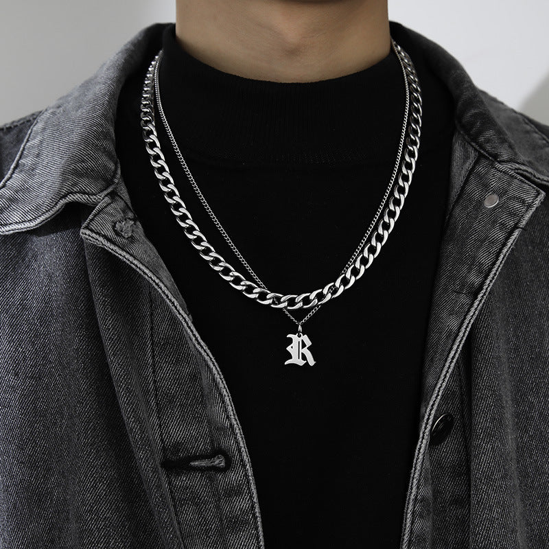 Ins Style Letter Necklace Titanium Steel
