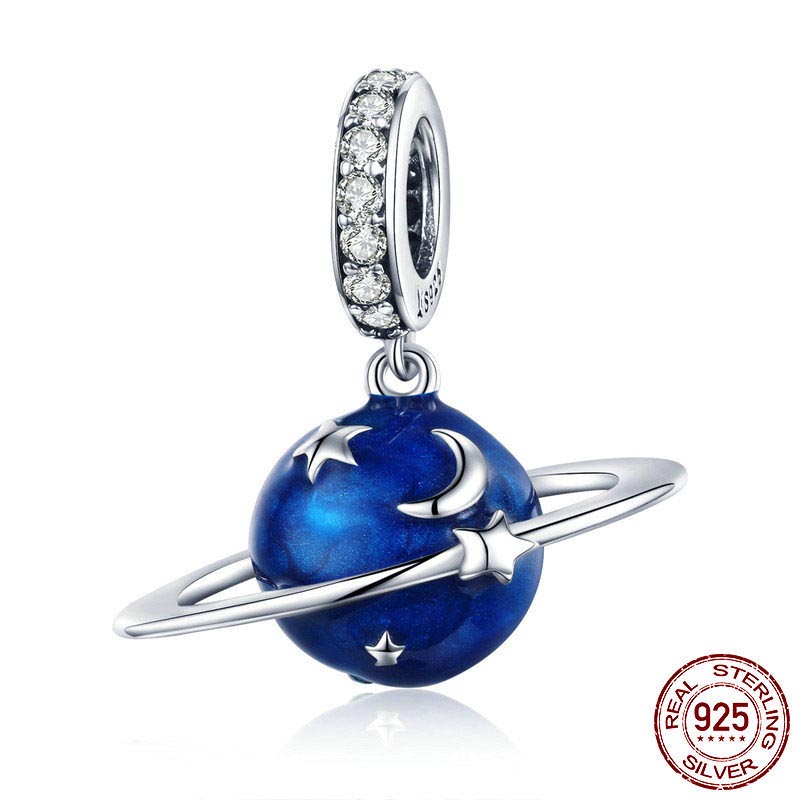 Fashion Blue Planet 925 Silver Pendant
