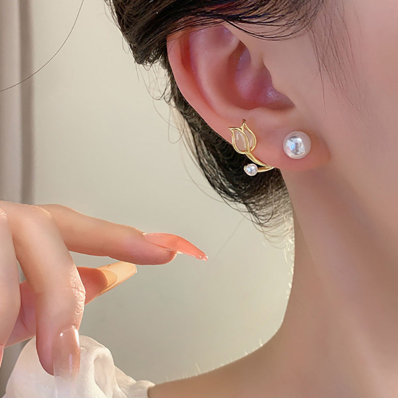 Ohrstecker aus Sterlingsilber mit Tulpenmotiv für Damen