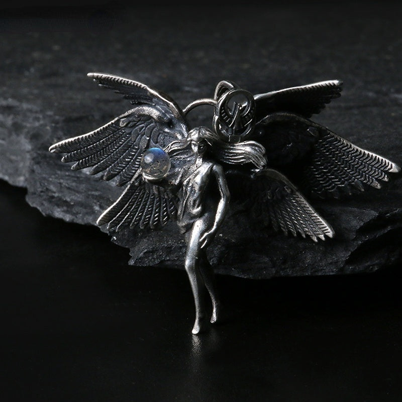 Six Winged Angel Pendant Necklace Sweaters For Men And Women