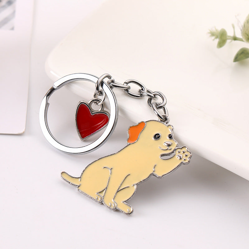 Colgante de Llavero de Perro Saludador de Moda Americana y Linda para Mascotas