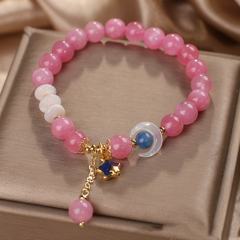Natürlicher Turmalin Doppelring Armband Damen Light Luxury