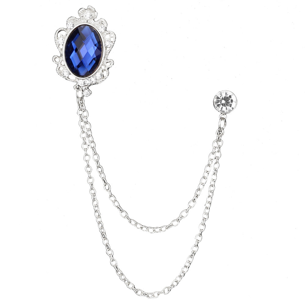 Juwelenbesetzte Quastenkette Brosche Herren Accessoires Abzeichen