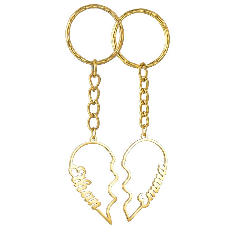 DIY English Letter Stainless Steel Keychain