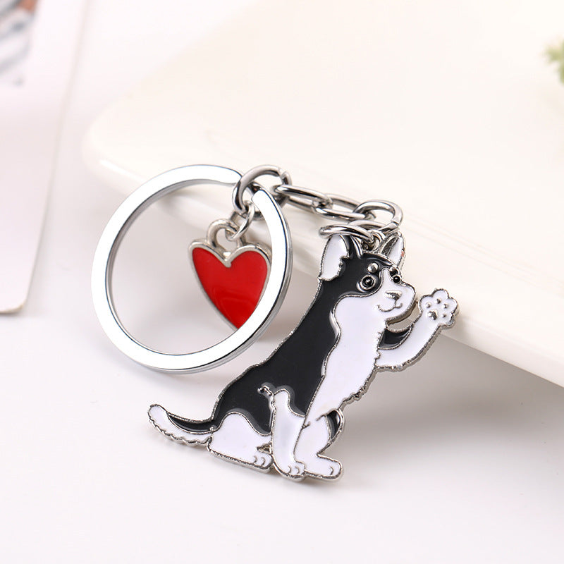 Colgante de Llavero de Perro Saludador de Moda Americana y Linda para Mascotas