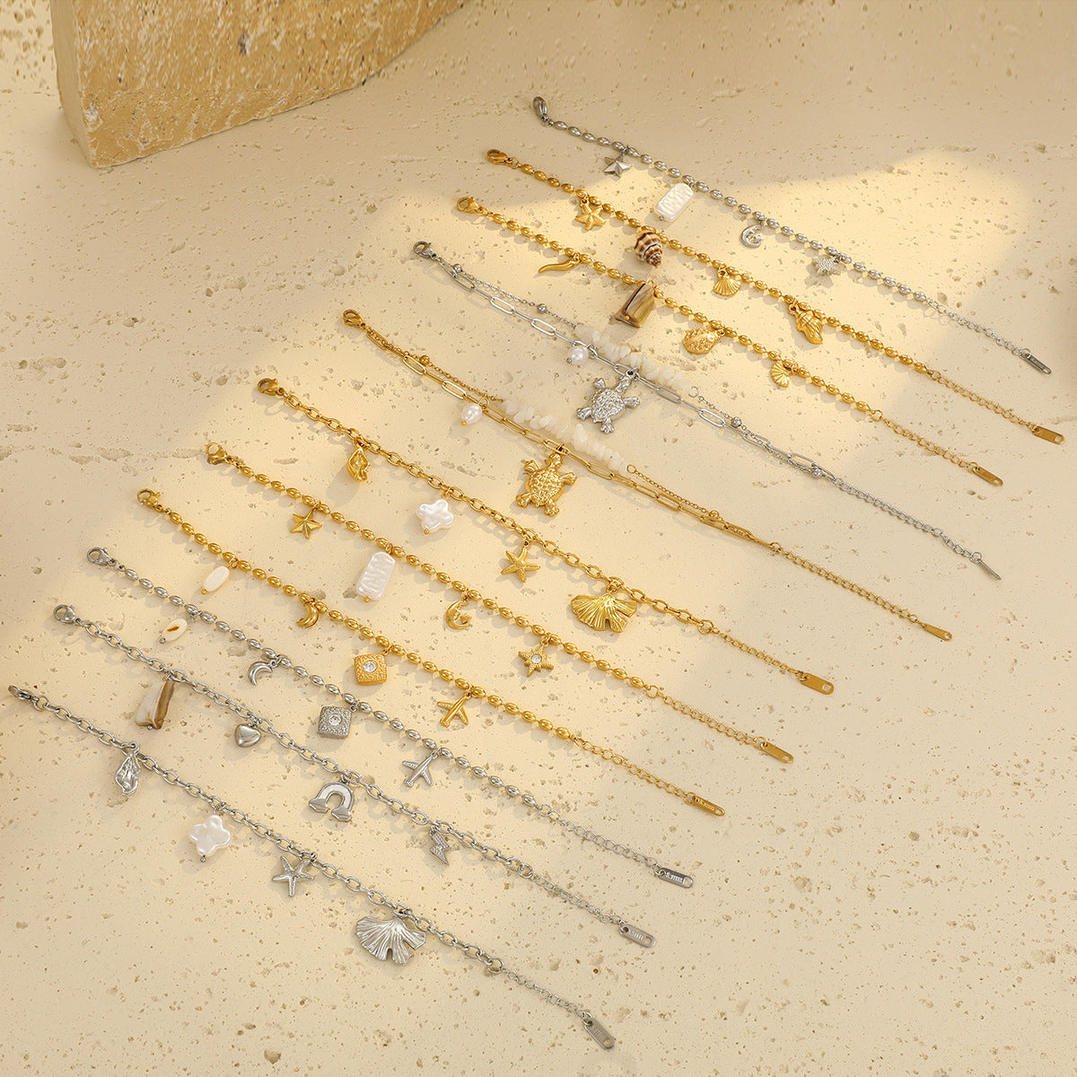 Niche Design Beaded Ocean Style Bracelet Stainless Steel