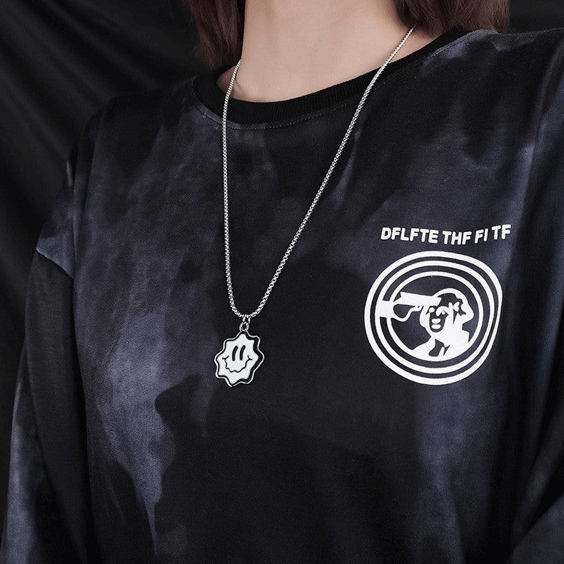 Wellen-Gesichts-Halskette Hip-Hop Anhänger Beliebter Schmuck Lustige Street-Accessoires